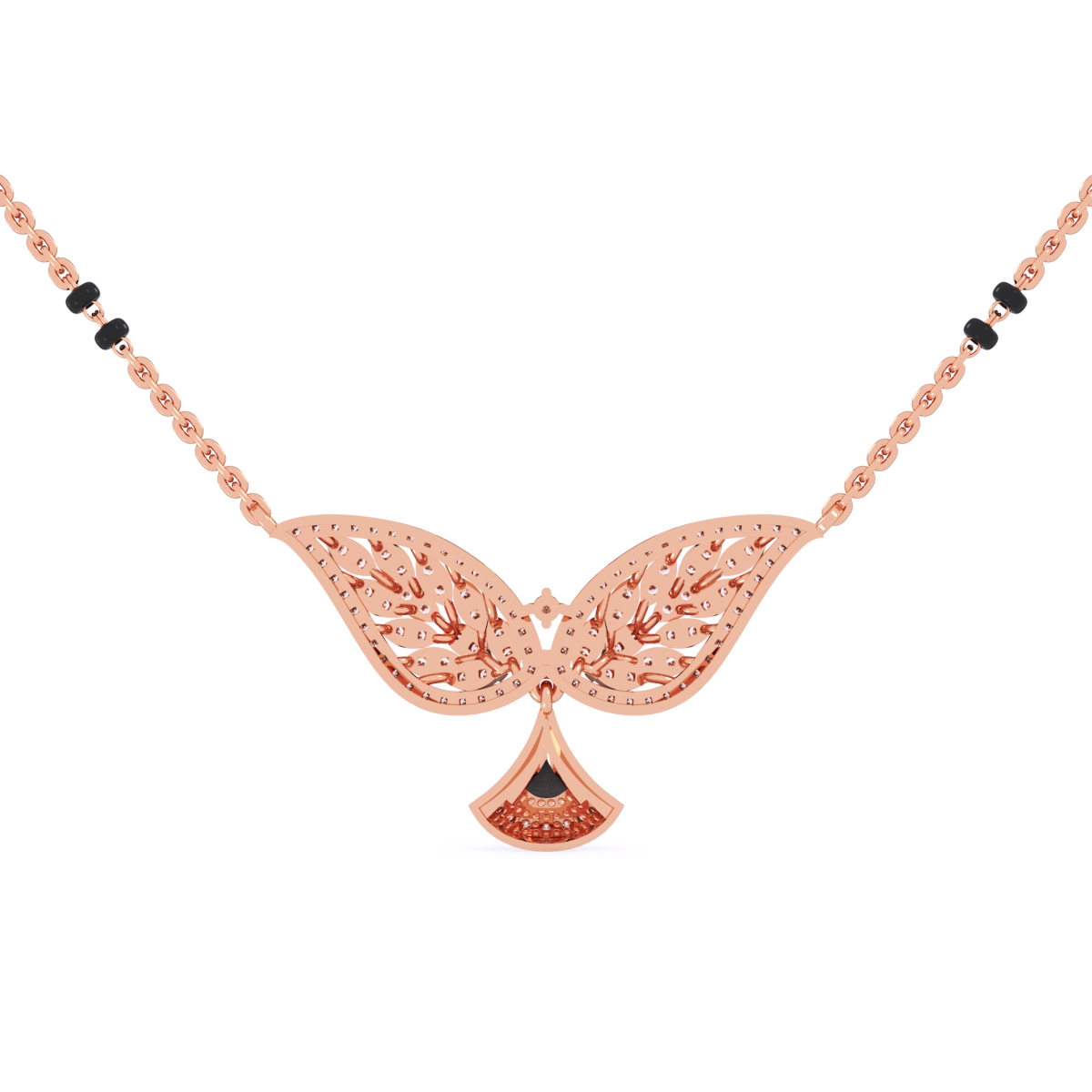 Stylish Leaf Round Lab Grown Mangalsutra
